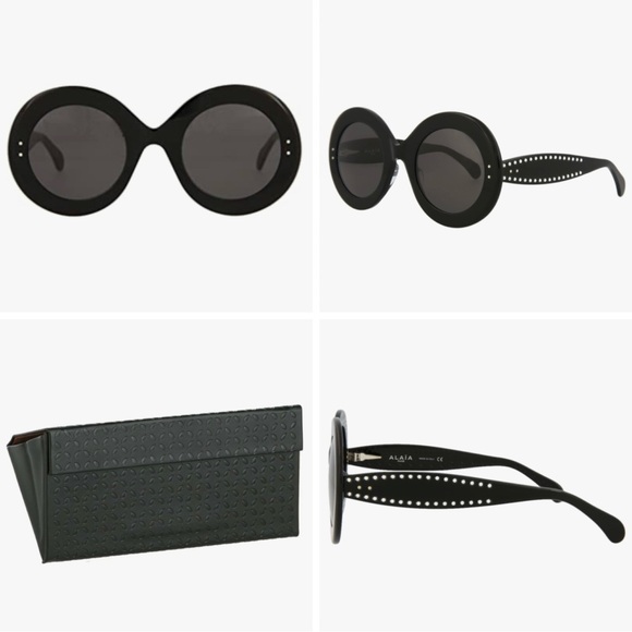 100% Authentic Azzedine Alaïa Round Black Sunglasses, New, $610. - Picture 14 of 14